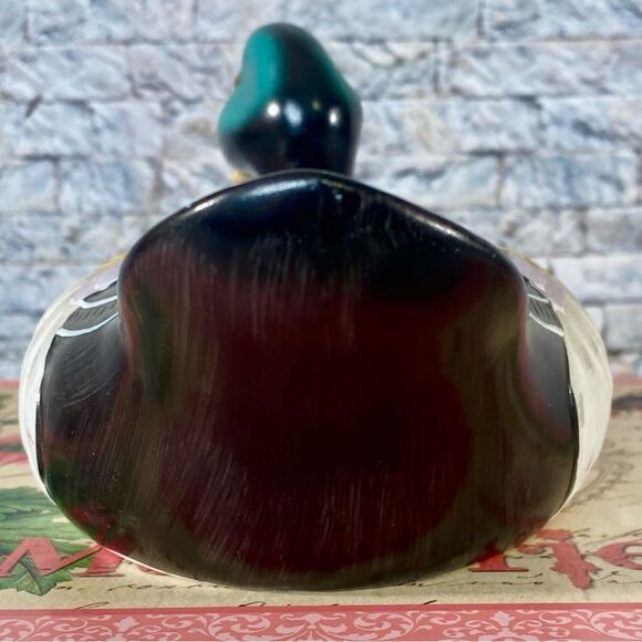 Vintage 80s FTD Ceramic Mallard Duck Planter Hand Painted Duck Decor - Picture 3 of 7